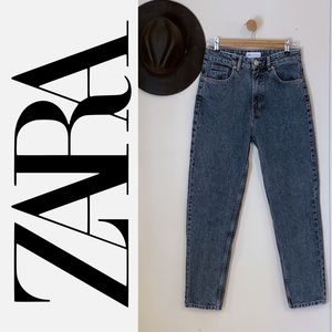ZARA classic fit acid wash mom jeans, ankle, 1990s style, 100% cotton, size 4